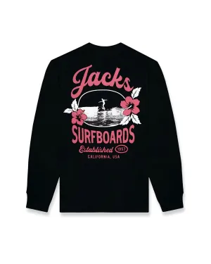 Geometric Print Women's Tip Toe Summer Series Crewneck Sweatshirt - Black