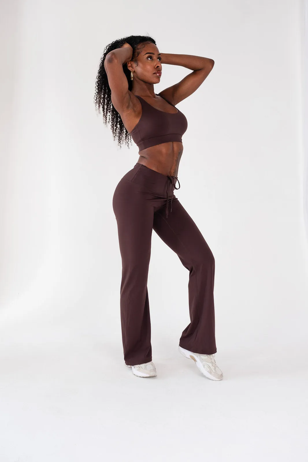 Timeless Design Regular High Waisted Wide Leg Flares Espresso