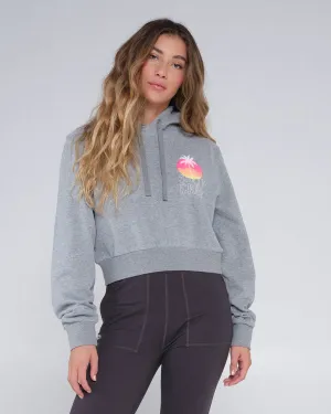 Soft Hoodie Summer Vibe Crop Hoody - Heather Grey