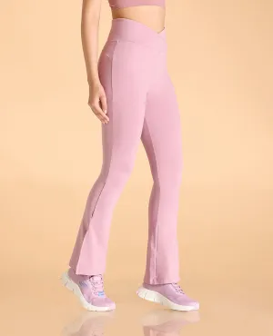 Criss-Cross Cotton Flare Pants Lightweight Wear AdjustableDrawstring