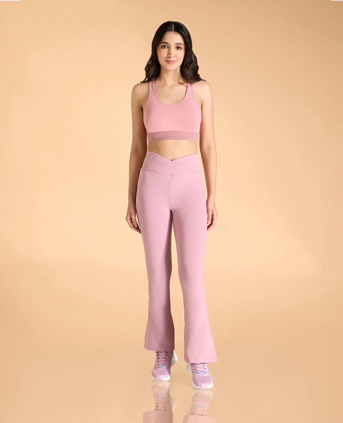Criss-Cross Cotton Flare Pants Sleek Style