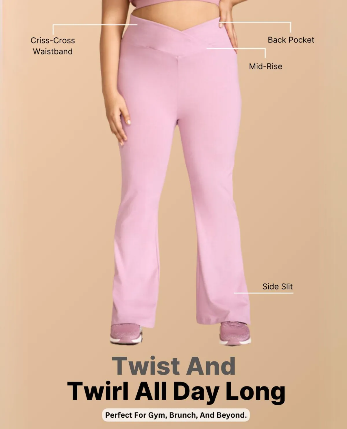 Anti Pilling Criss-Cross Cotton Flare Pants