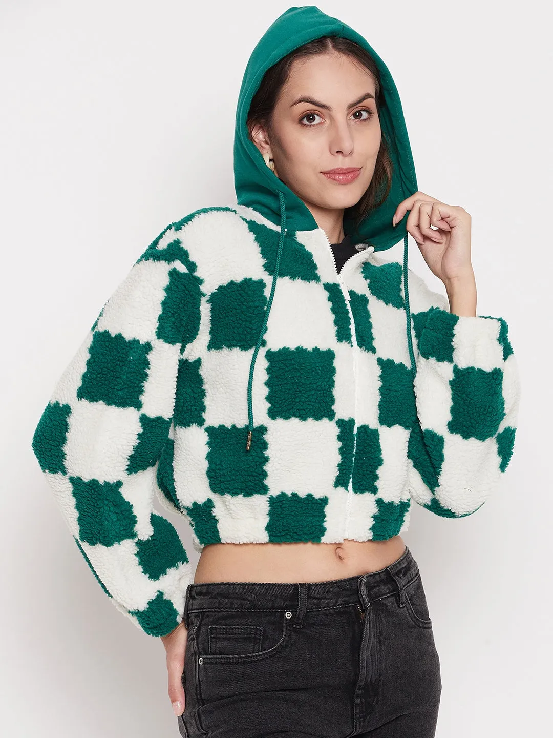 Madame Colour Blocked Bottle Green Sweatshirt Warm Layering Camping Comfort