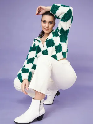 Madame Colour Blocked Bottle Green Sweatshirt single layer Core Chic