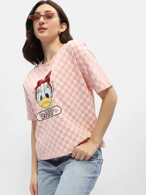 Weekend Wardrobe Madame Disney Donald Duck Pink Cotton T-Shirt