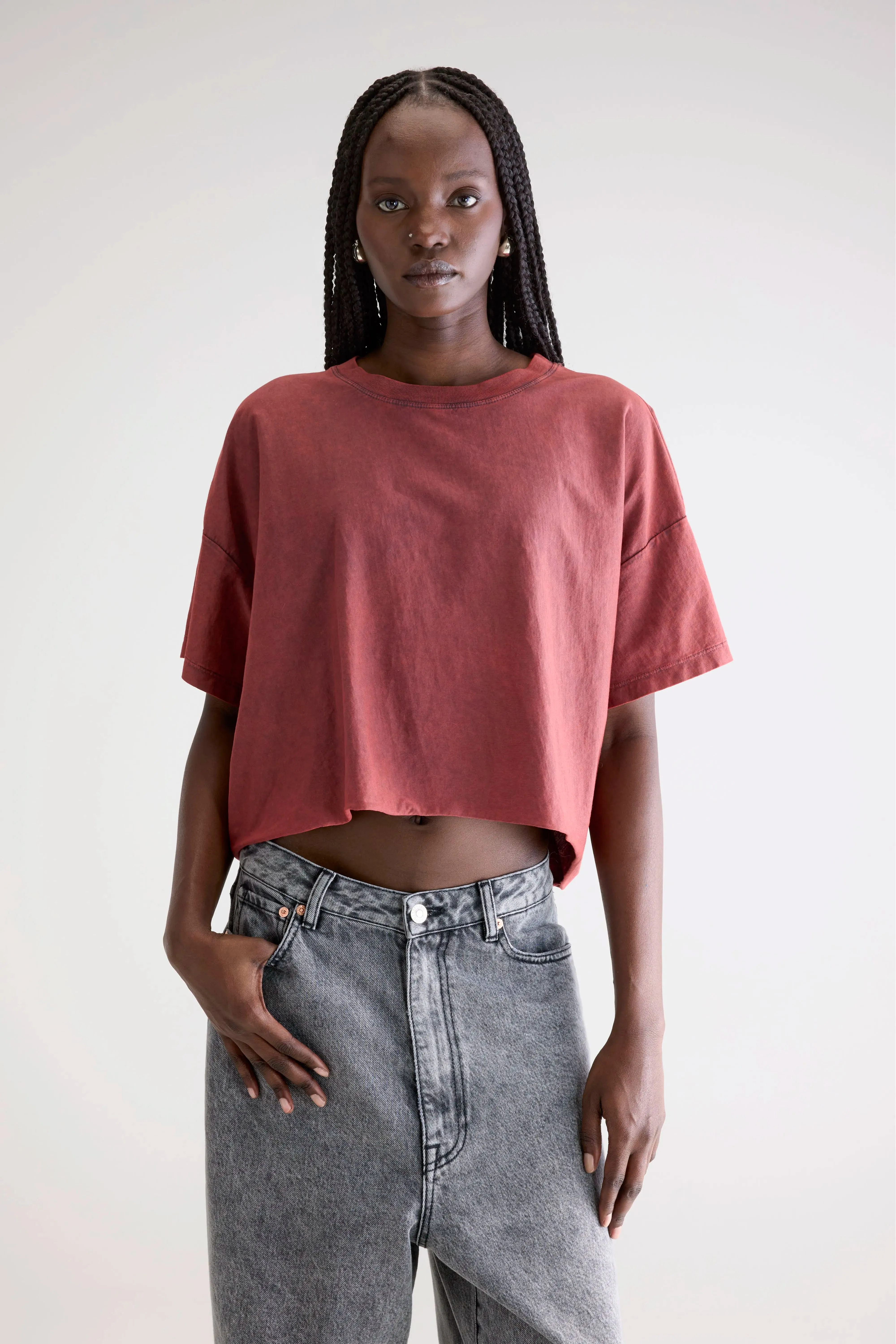 VintageWashEffect Farpy cropped t-shirt (252 / W / WINE)