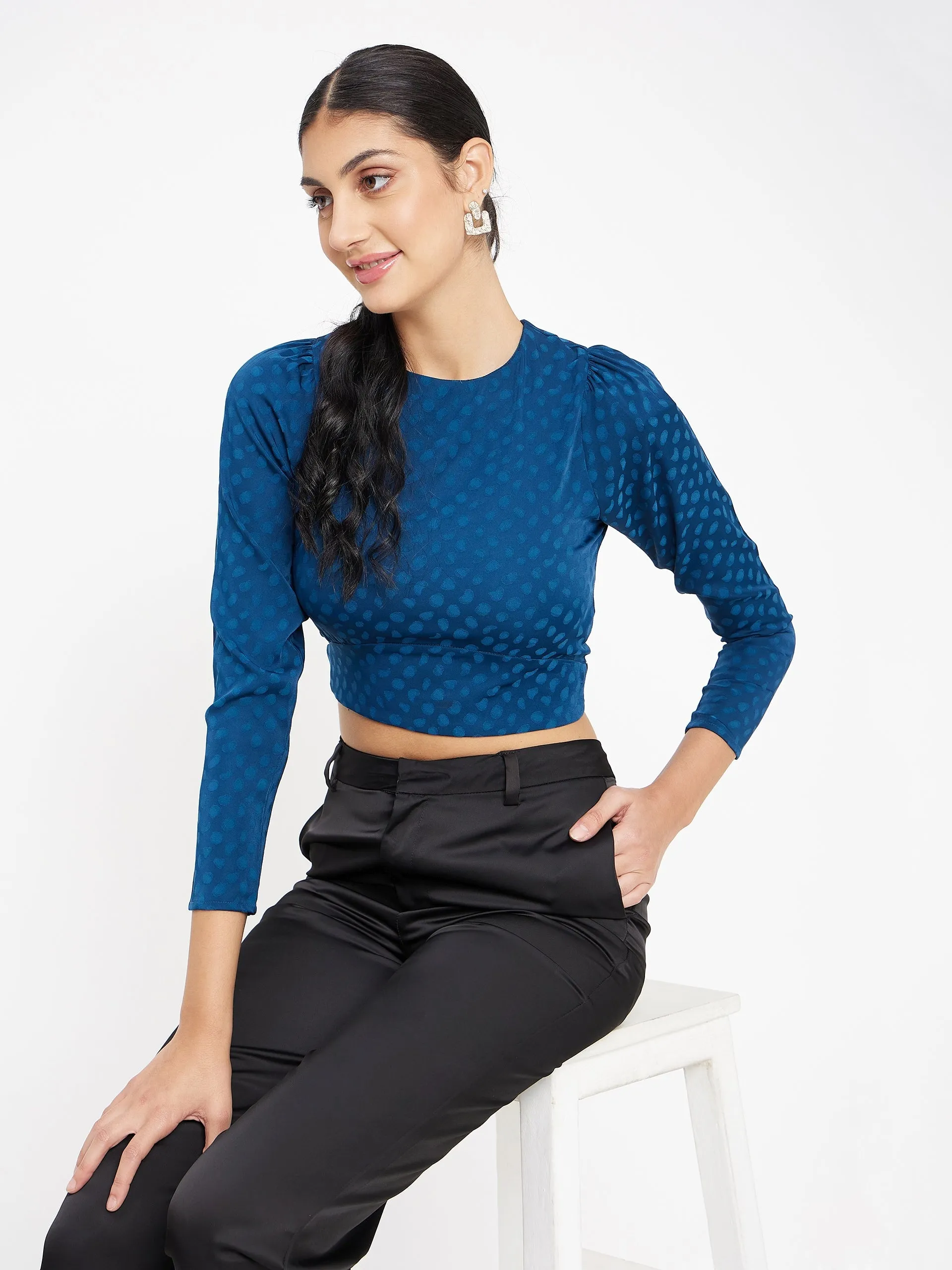 Madame Teal Crop Top MoistureControl Lining FlexibleFit