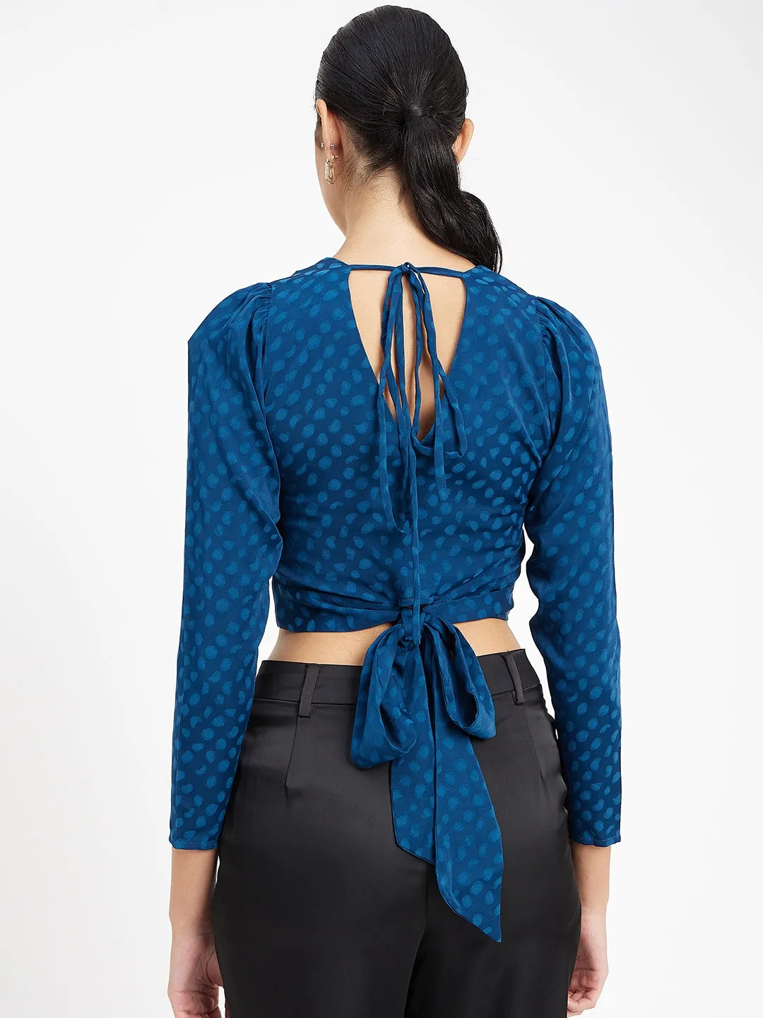 Madame Teal Crop Top Universal Clasp Mechanism