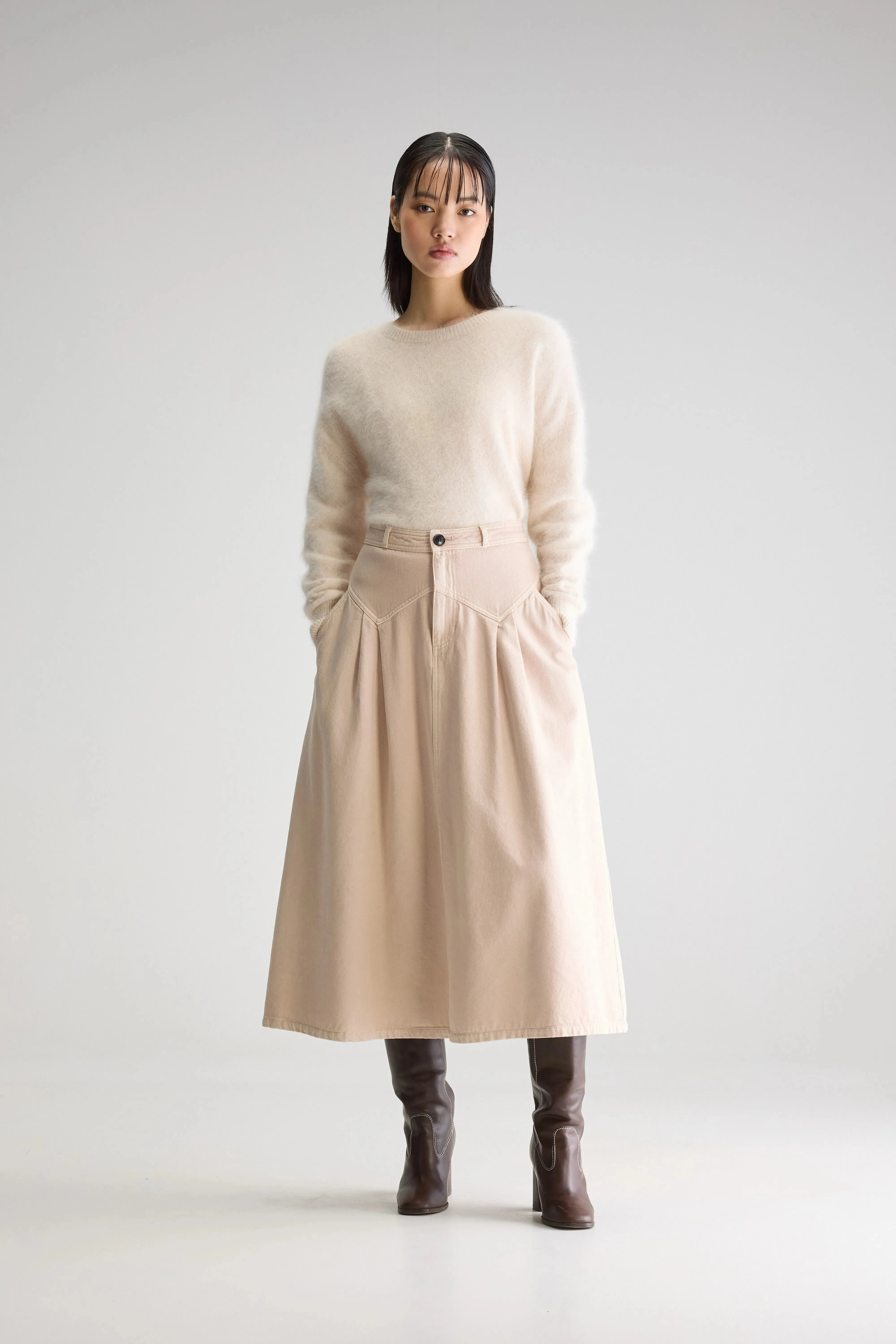 Gala flared mid skirt (251 / W / MOON) AntibacterialFinish