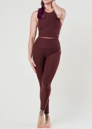 AbrasionResistantThread High Waisted Midi Legging - Chocolate Mocha Heather