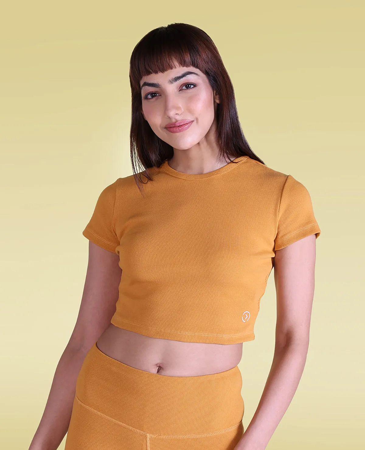 Slim Silhouette Cotton Ribbed Yoga Top