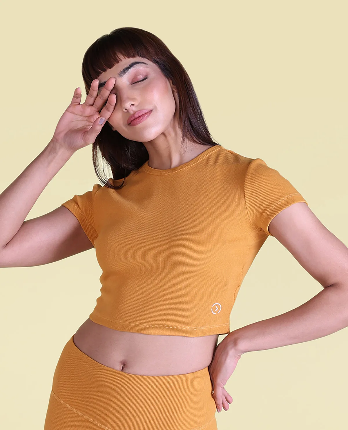 FadeResistantPrint Cotton Ribbed Yoga Top