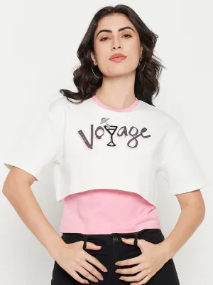 Saga Fit Madame White Graphic Top