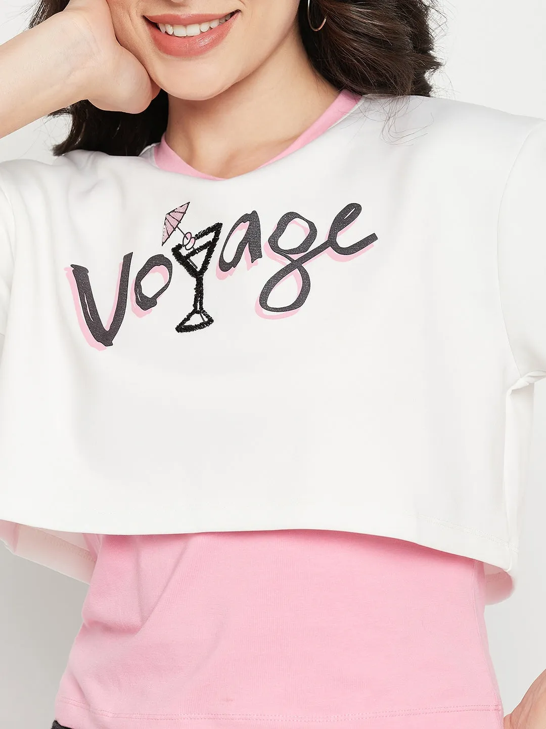 Minimalist Style Easy Wear Madame White Graphic Top