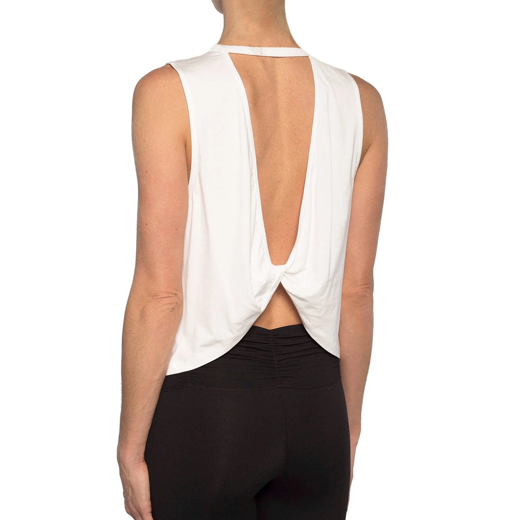 Chill By Will Trust Twist Back Muscle Tank - White Sublimation Print