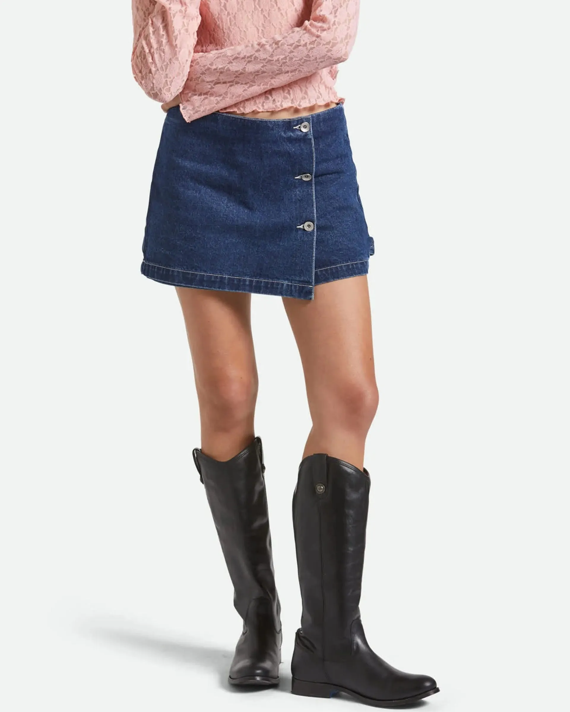 Lightweight Lining Wrap Skort - Rinse Denim