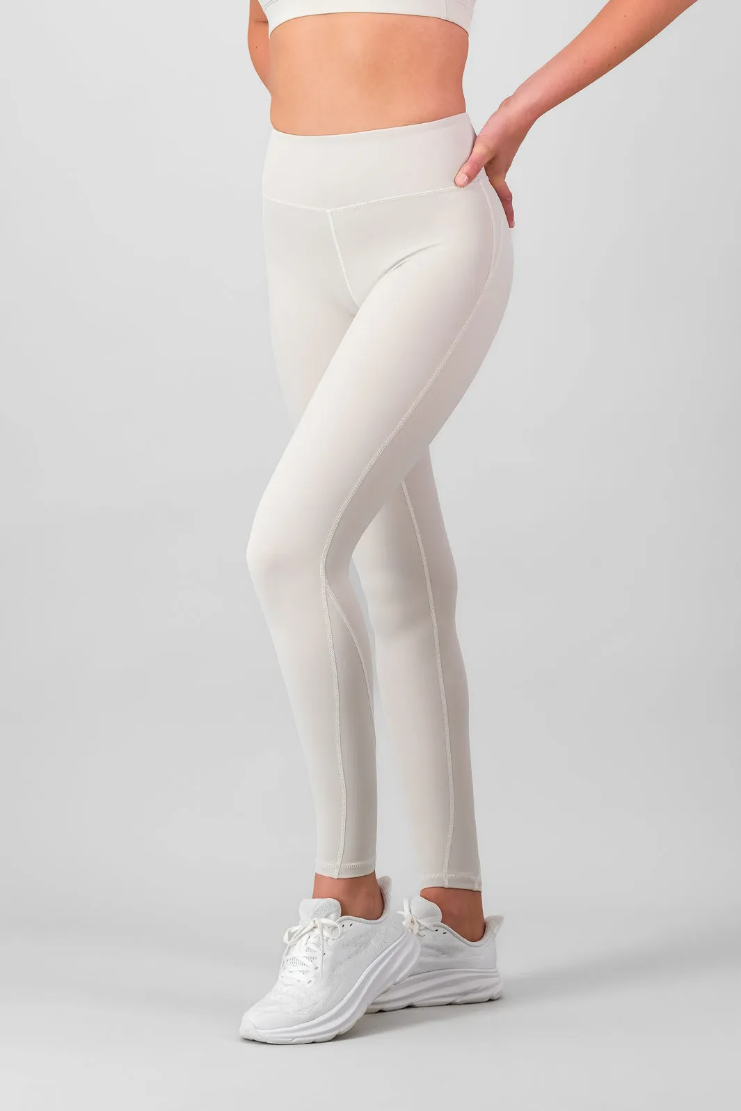 Breathable Weave Fit For All Day Core Legging - Vanilla