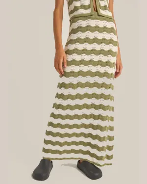 Carmen Stripe Knit Maxi Skirt Non Restrictive Chic casual