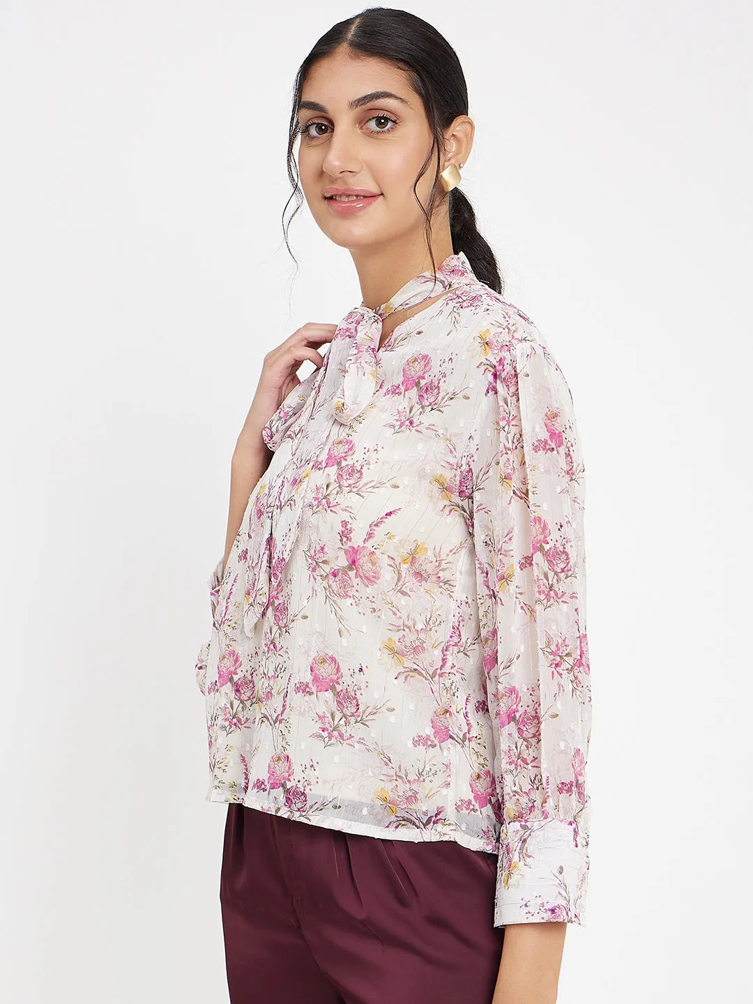 AntiPilling Finish Madame Floral White Shirt