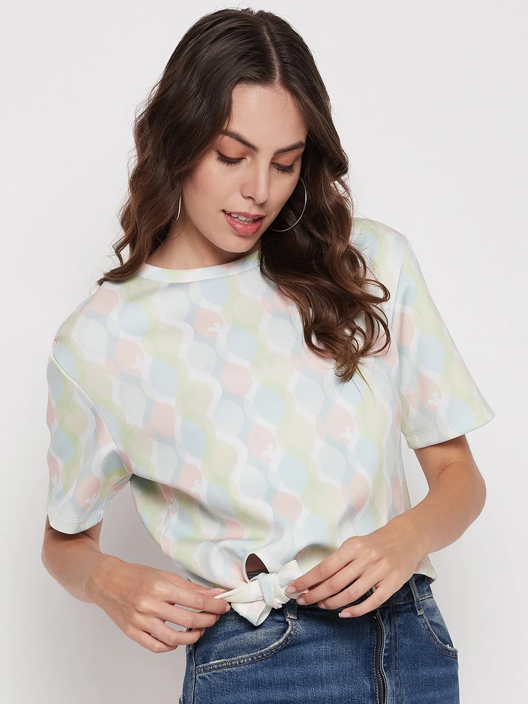 MultiPocket Madame Women Printed White Top