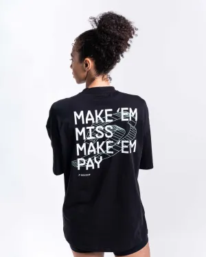 Daily Style UltraSoft Texture Make 'Em Miss Oversized T-Shirt - Black