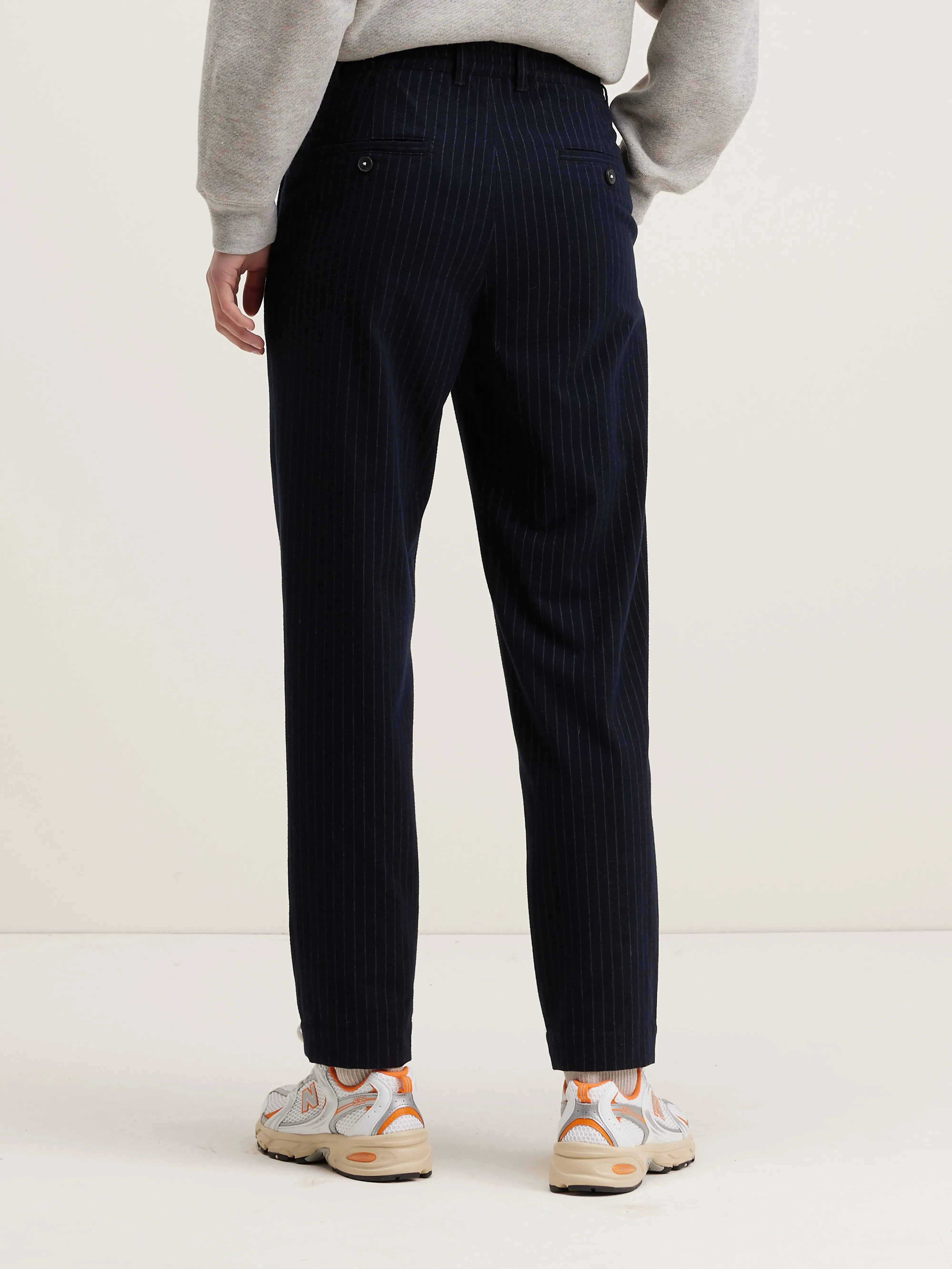 Villa pleated trousers (242 / W / STRIPE A) Side slits Everyday Must-have