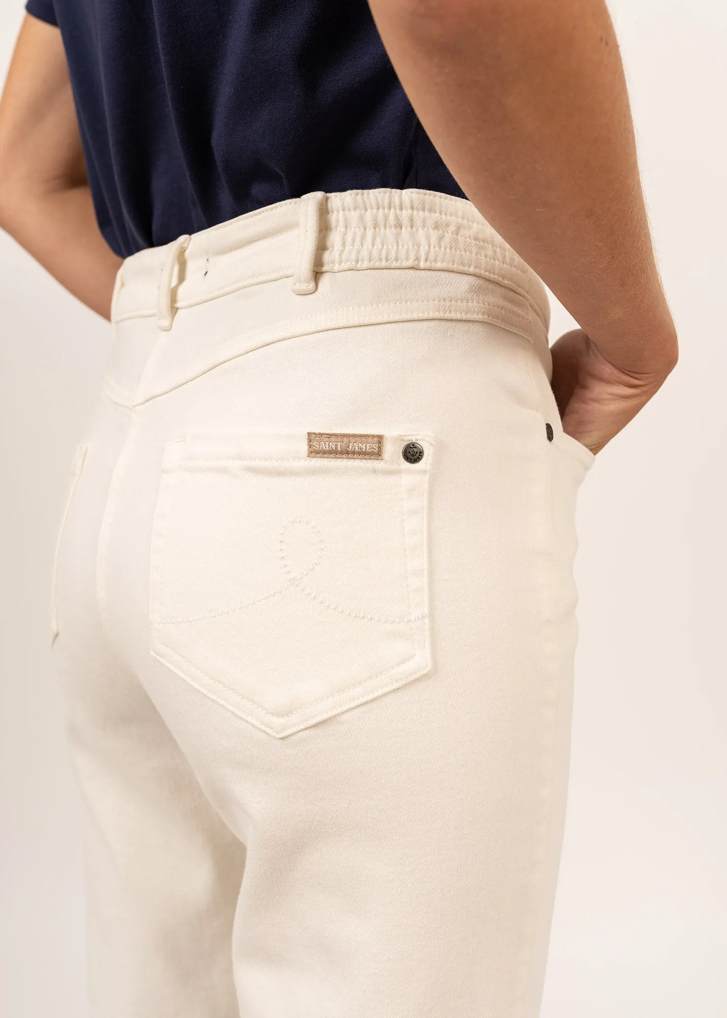 Patricia straight pants - elastic waist, in cotton stretch (CRAIE) Comfortable Jumpsuit Basic Core
