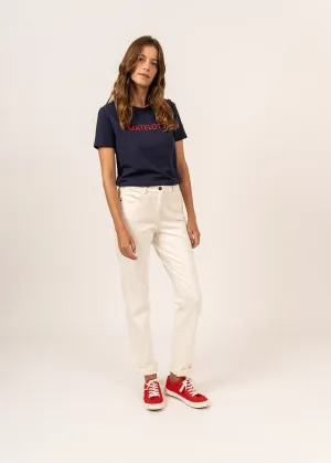 Patricia straight pants - elastic waist, in cotton stretch (CRAIE) Outdoor Look