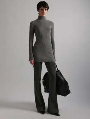 Grey milano jersey bootleg leggings Windproof coating