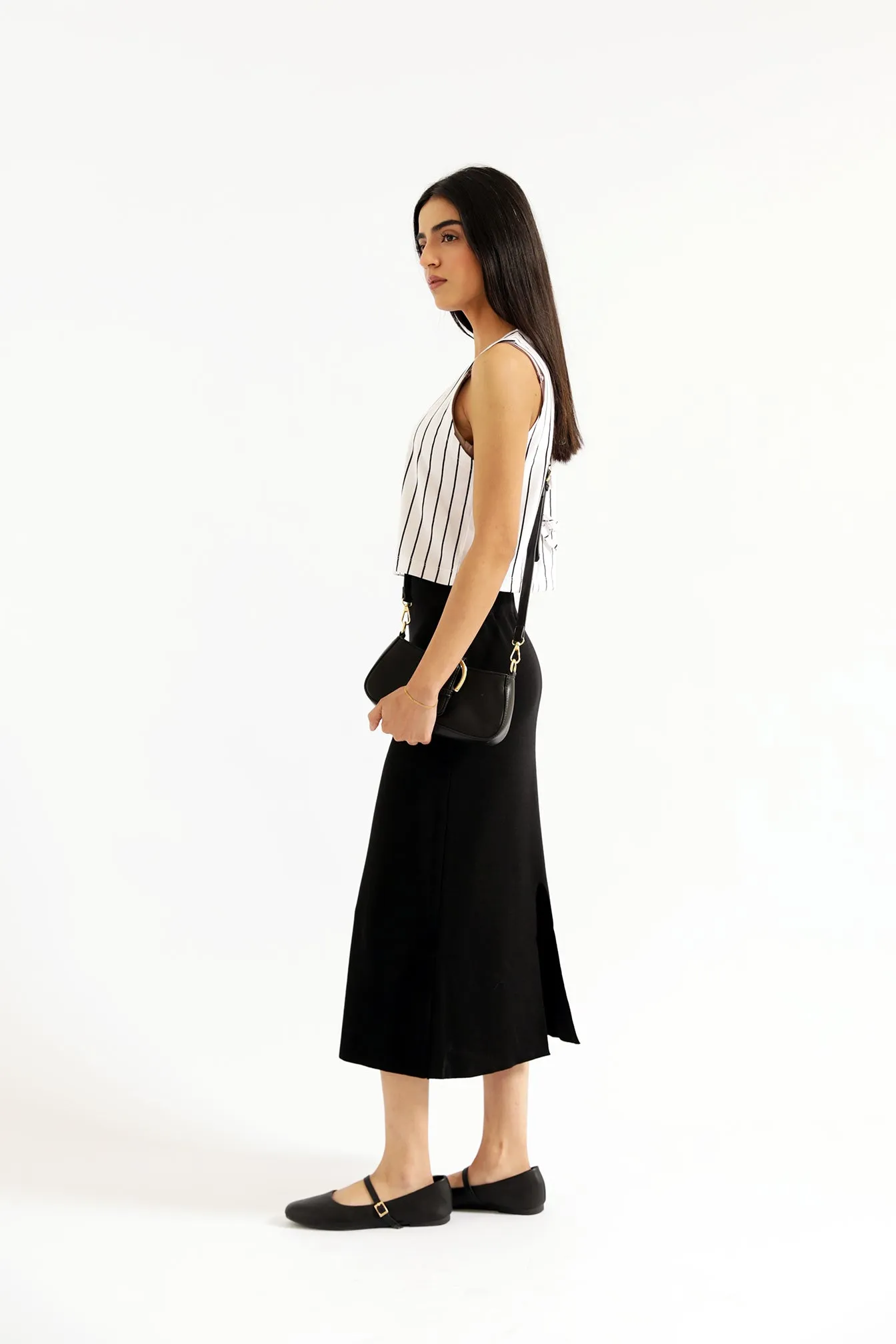 Opaque Tone Smile Ease STRIPED TOP WITH BOW DETAIL