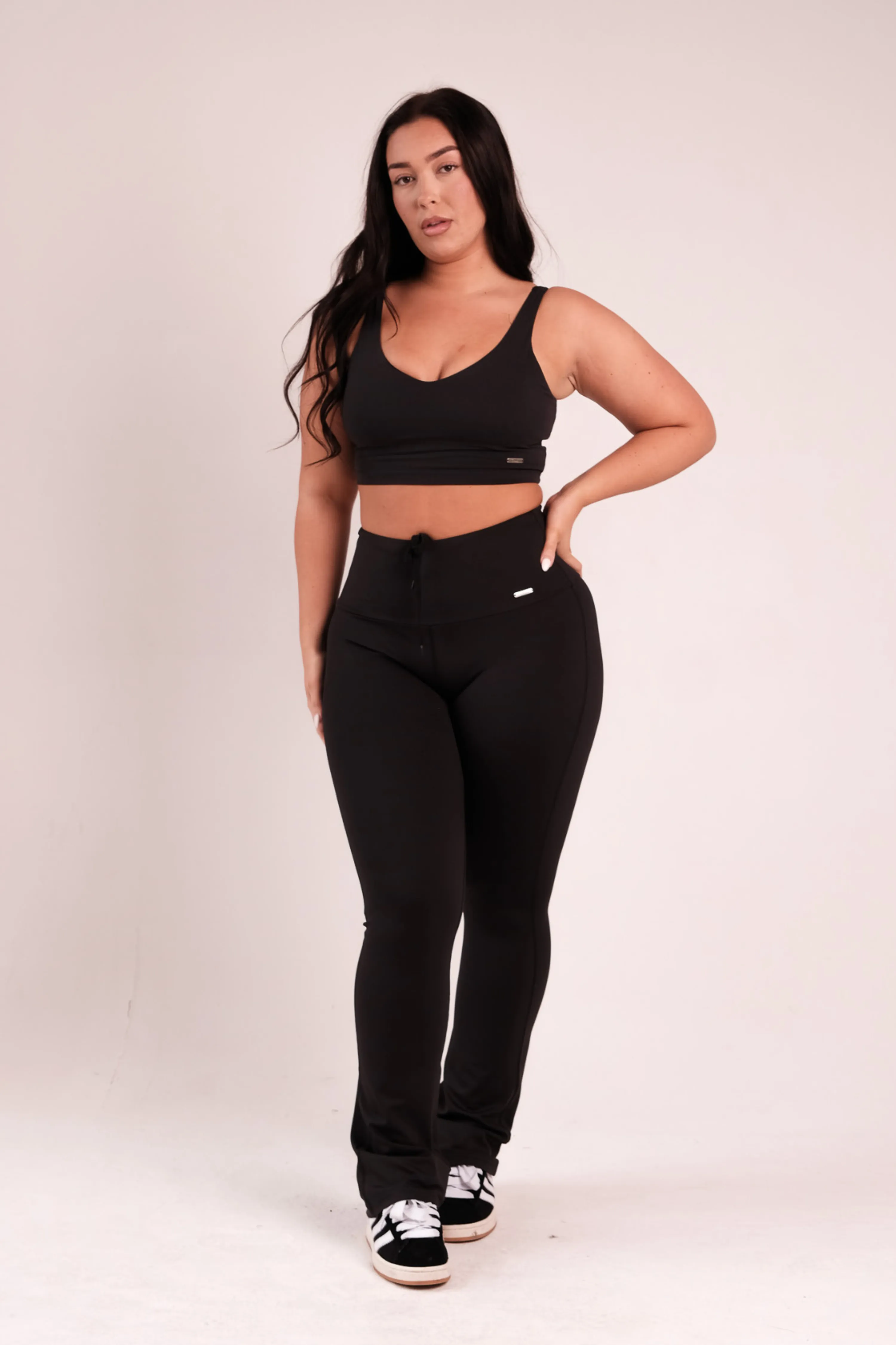Original Signature High Waisted Flares Black Anti Odor Technology Fade Resistant Dye
