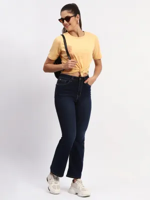 Free Mind QuickReleaseFastener Madame Sinker Handworked Graphic Print Round Neck Light Orange Top