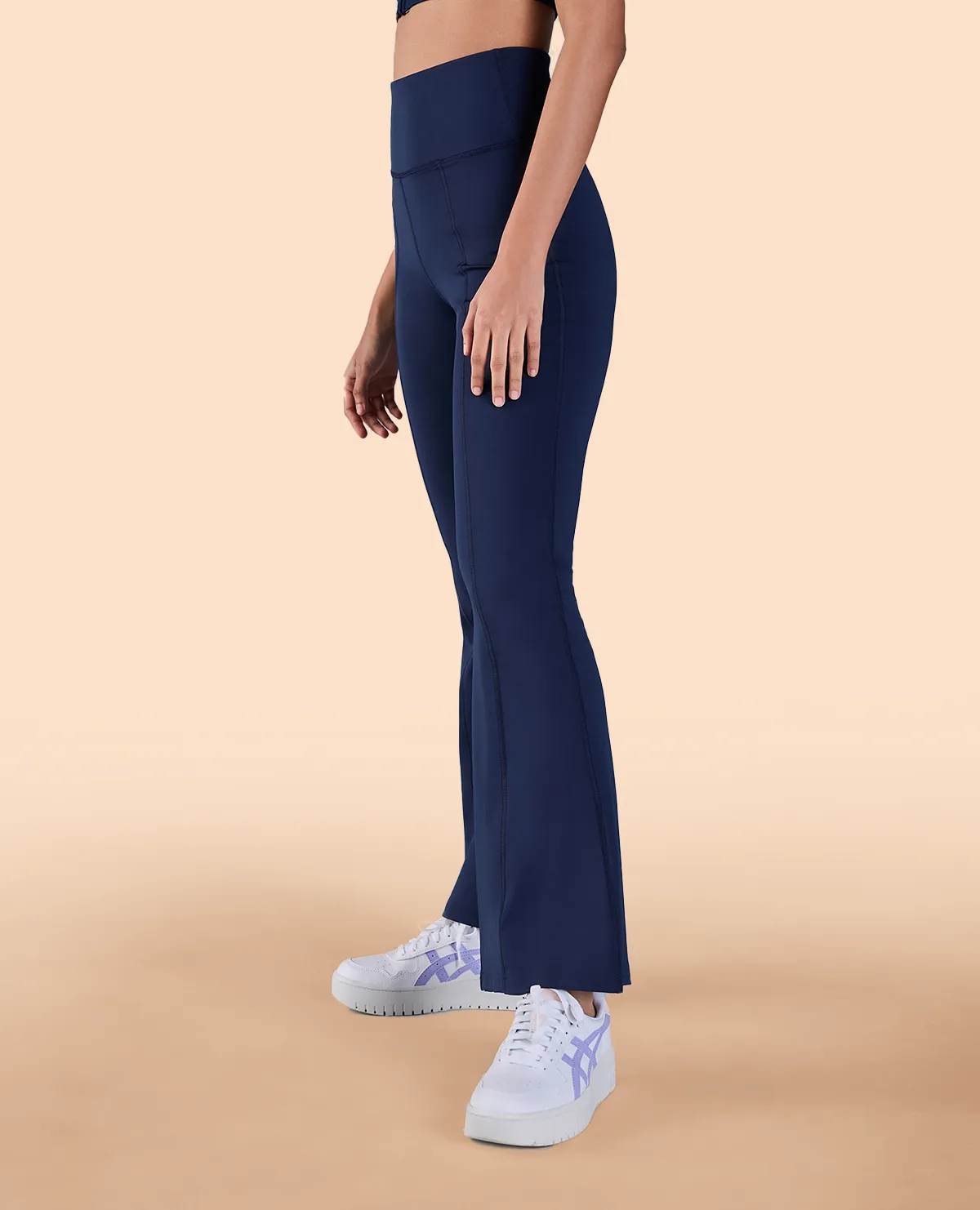 Formal Flare Pants in Second SKN Navy Relaxed Fit Design Breathable Design