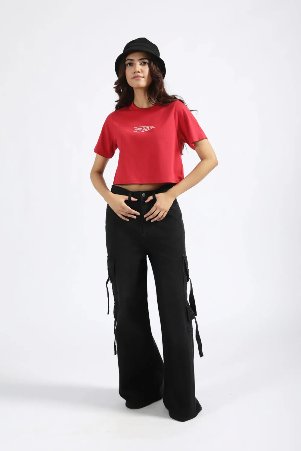 Lightweight sweater CROPPED GRAPHIC TEE