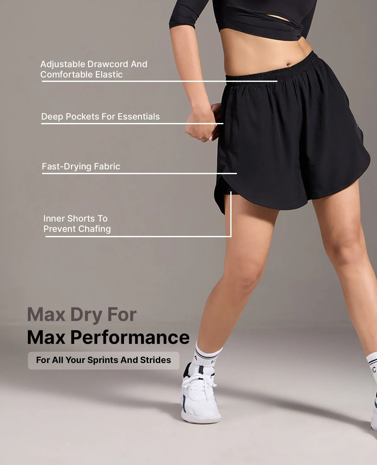 present for her Stride Shorts Black