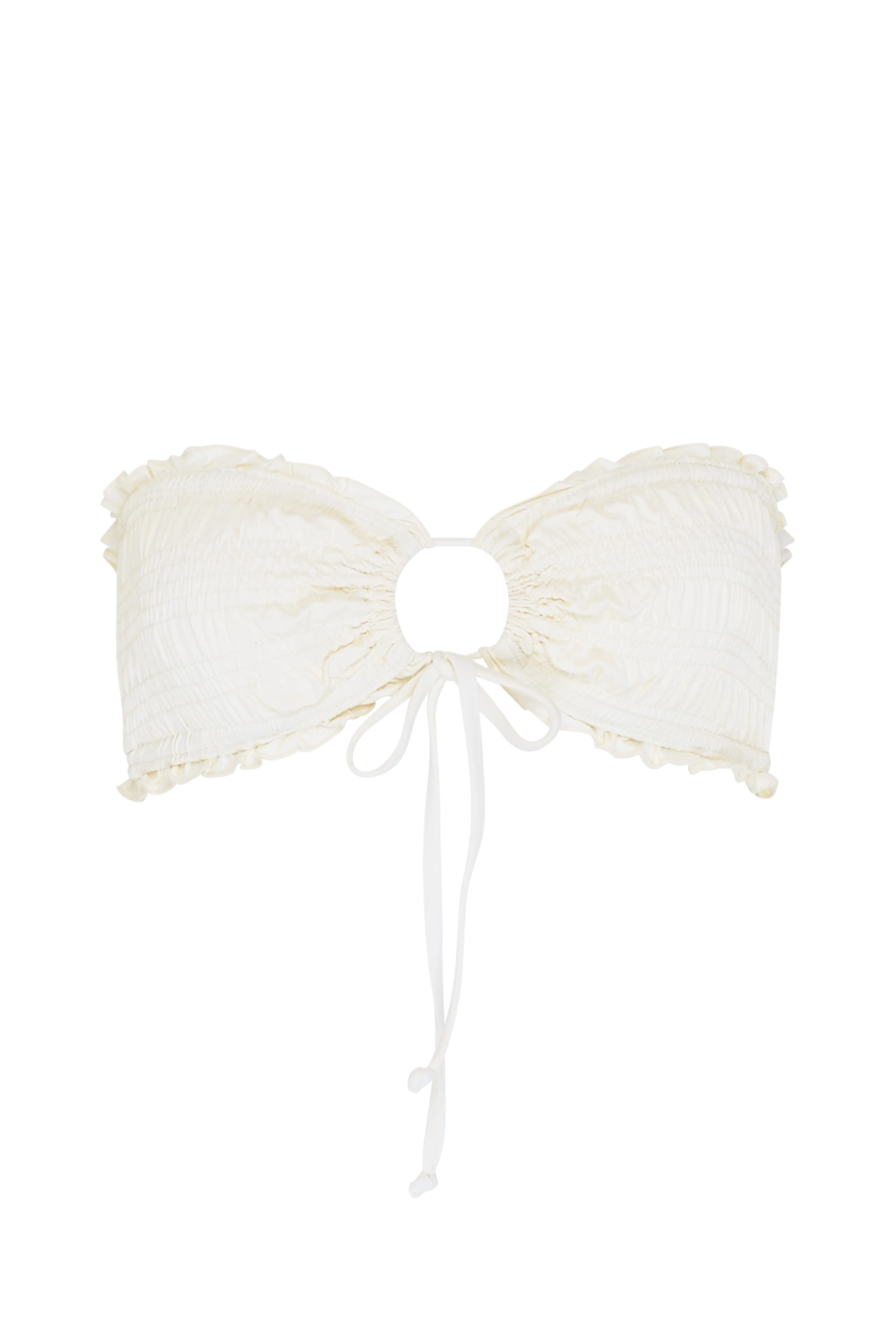 Low Profile Padding Cleo Bandeau Bikini Top - Coconut