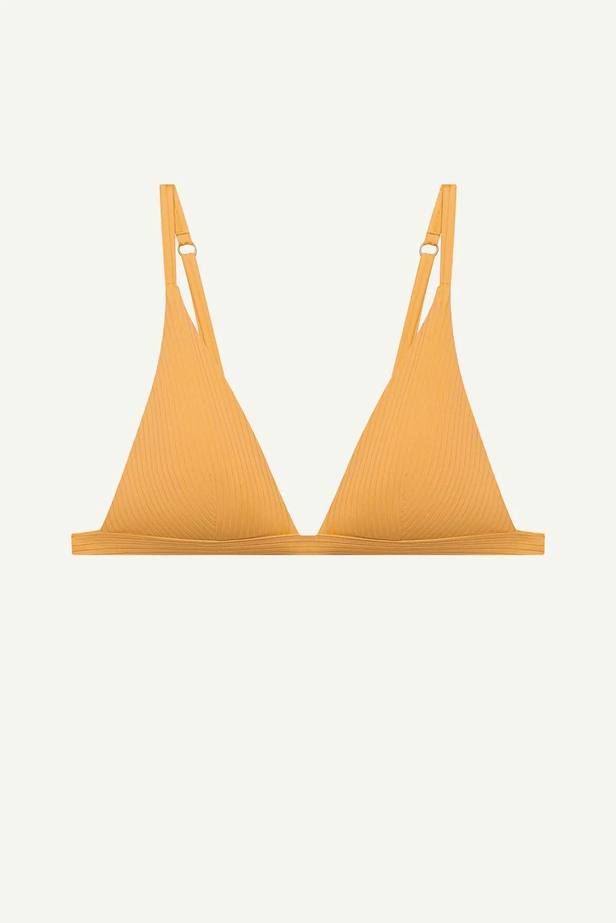 Moss Bralette Top - Creamsicle EcoRib Smooth Edge Finish Adjustable Ties Design