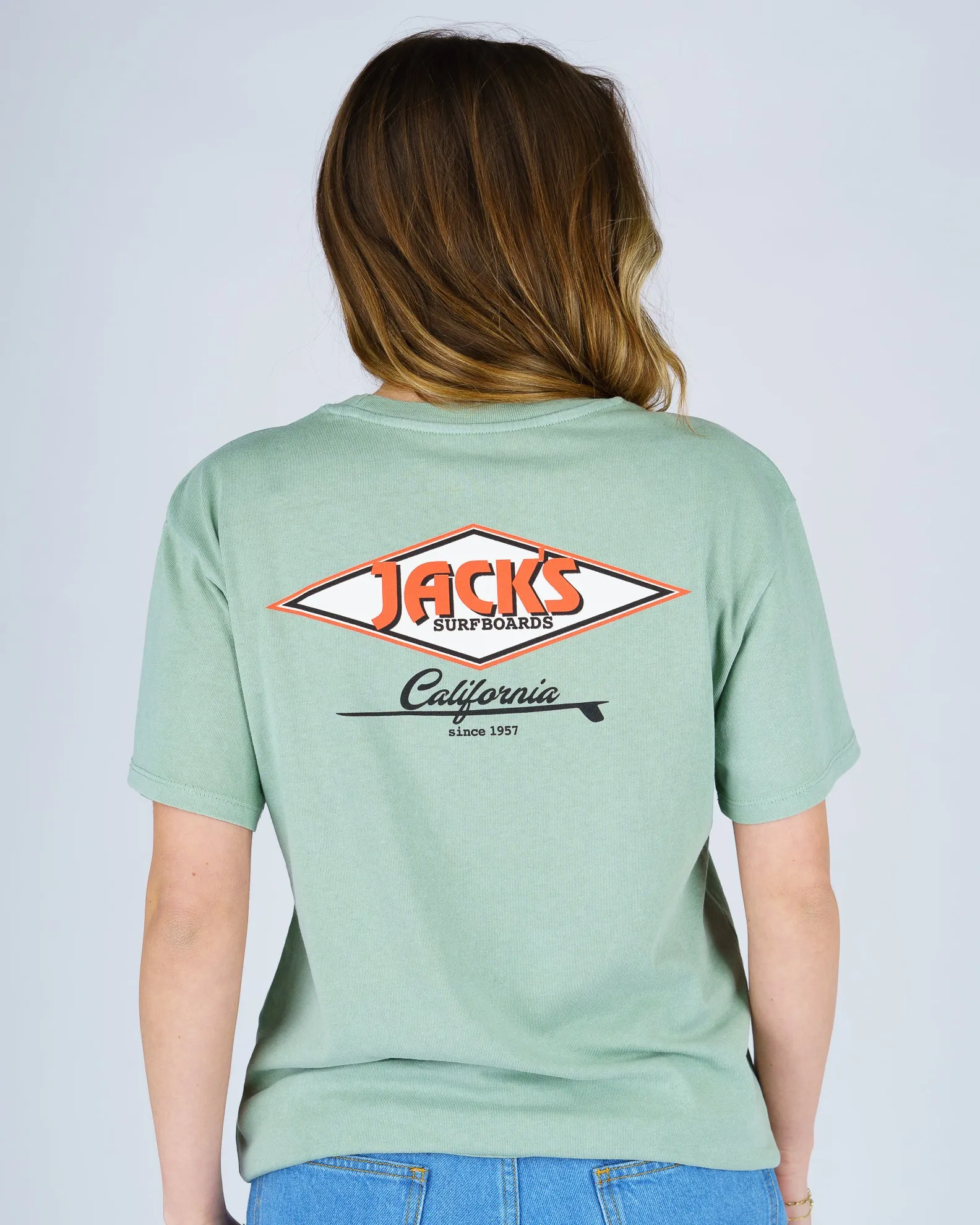 Recycled Polyester Thread Women's Cal Diamond S/S Tee - Sage