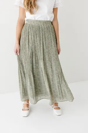 Limited Release Wrap Front Ultra Fit 'Celine' Accordion Pleated Floral Maxi Skirt