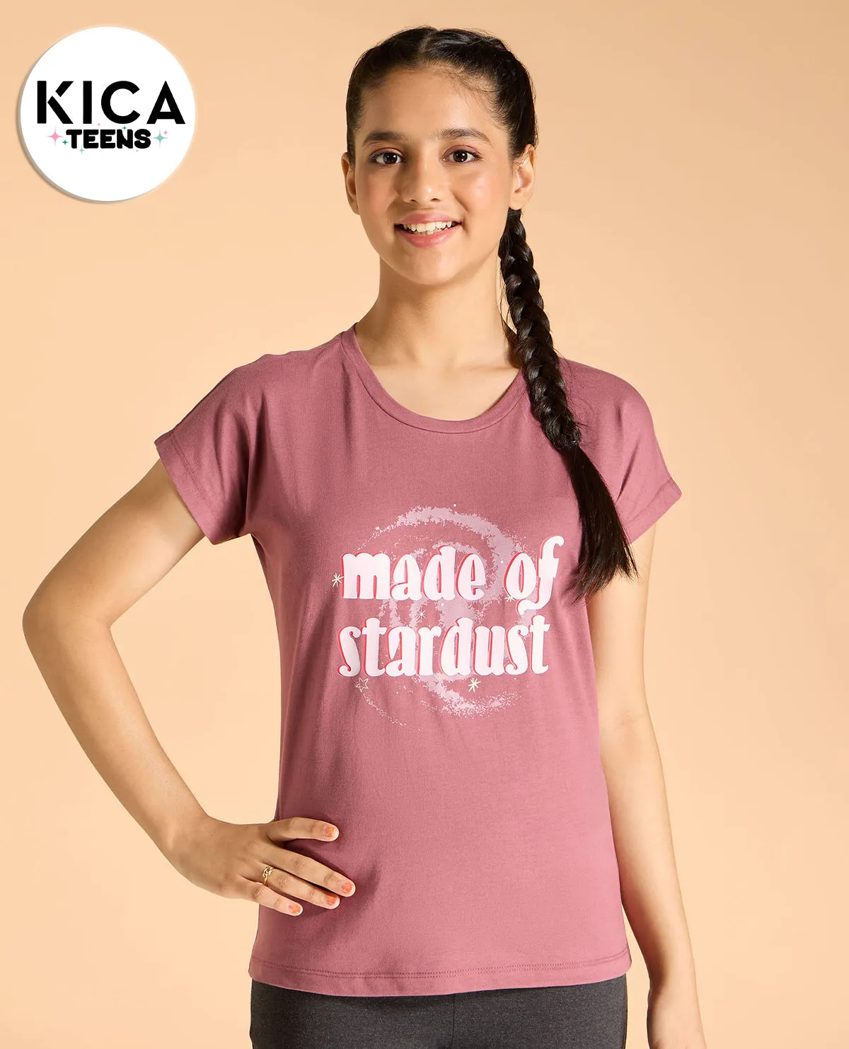Cotton Printed Top For Girls Sustainable Dye Process Relaxed and Comfy
