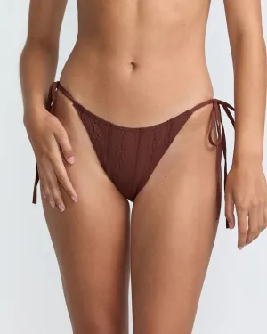 Sweetness Tie Side Skimpy Bikini Bottom - Mocha Chlorine Resistant Material