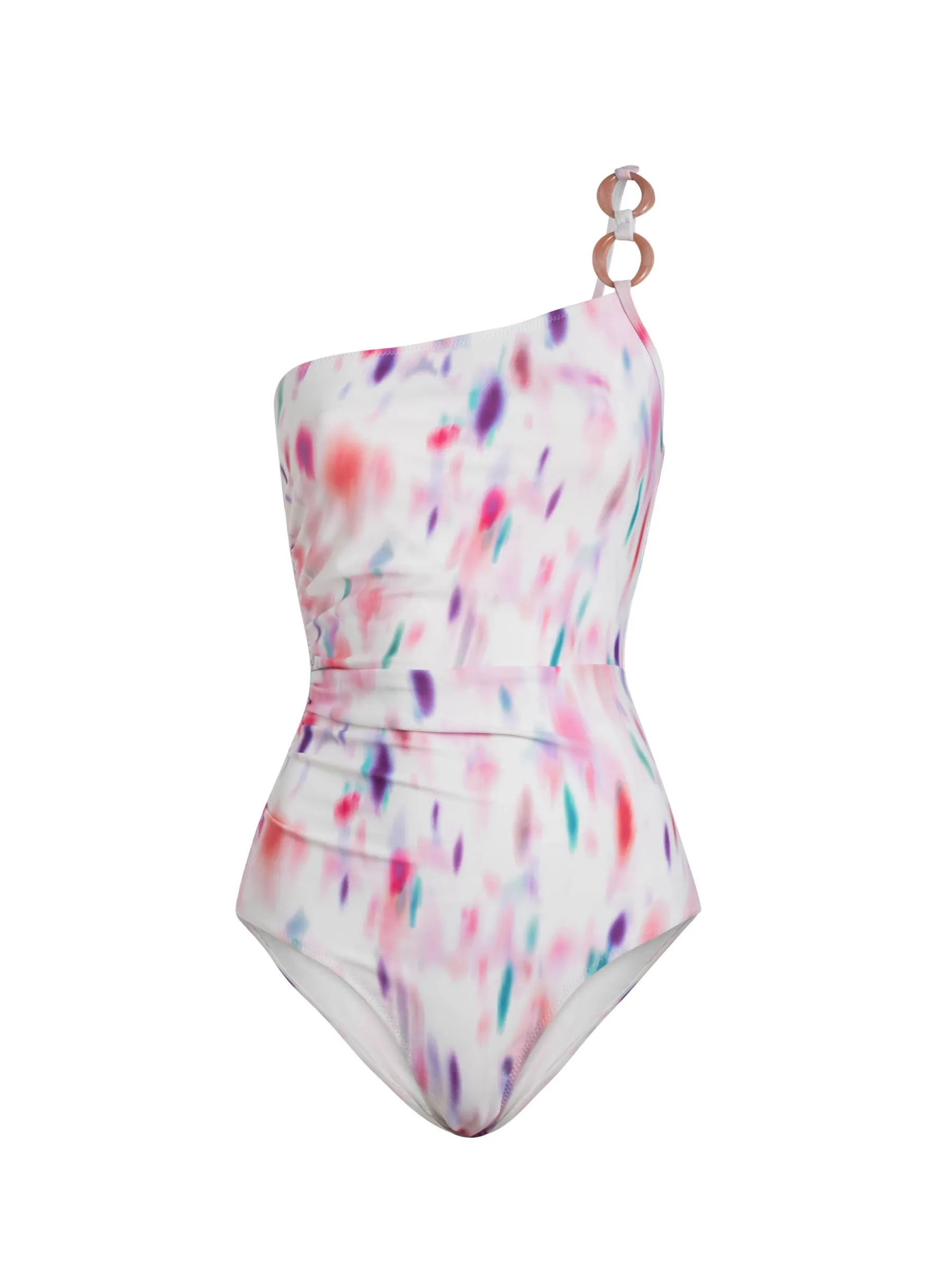 Kara One Piece In Hazy Ikat Ivory Non Irritating Stitching Thermoregulating Fabric