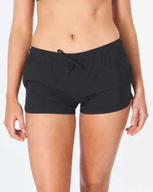 Classic Surf 3" Boardshort - Black Solid Color suede look