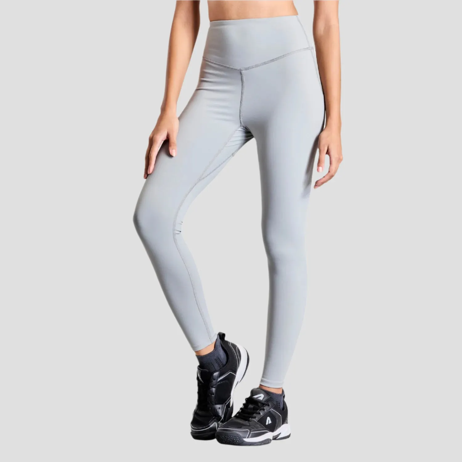 Limitless Womens Leggings - Grey Rib Knit Mountain Hike Performance Fabric