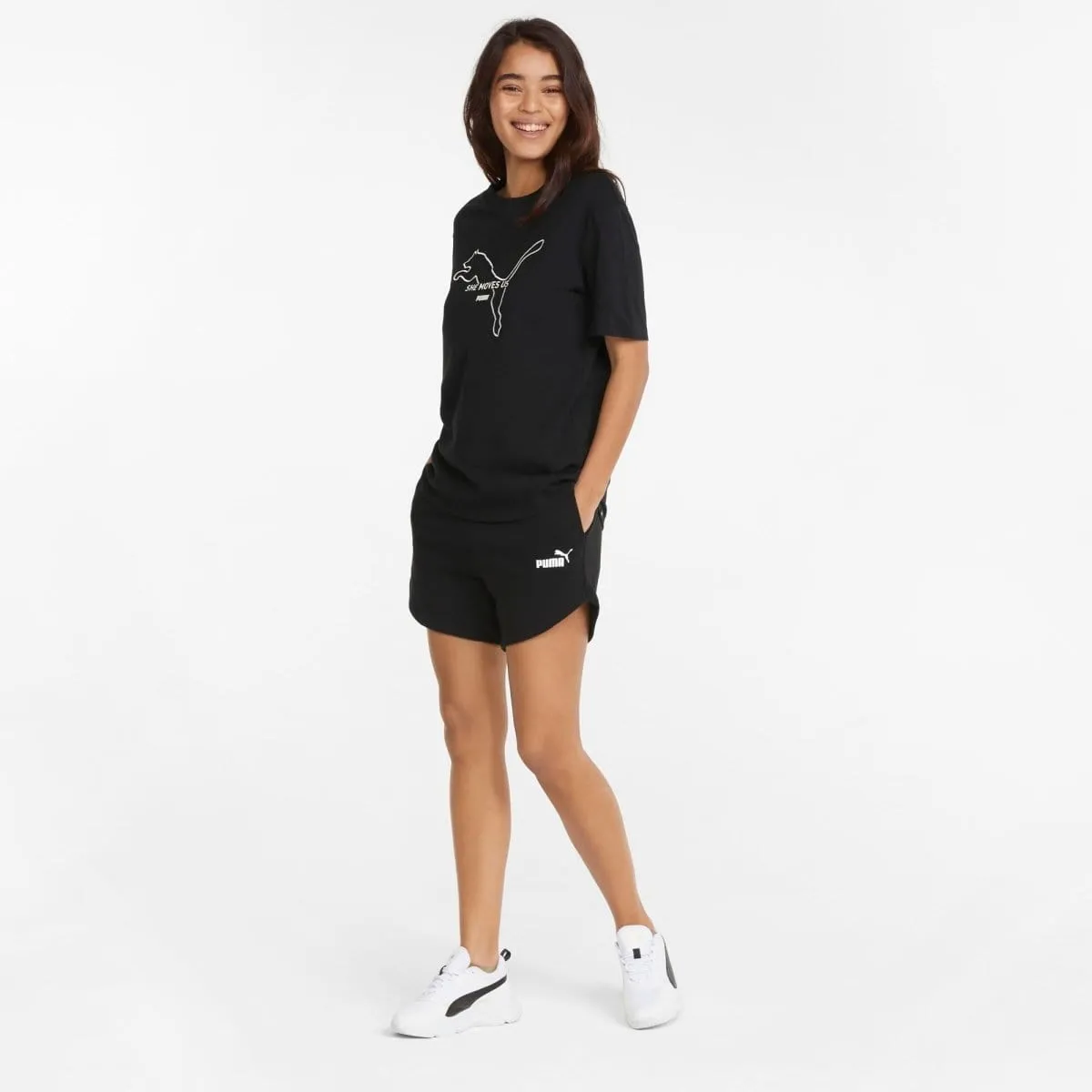 Warm Day Outfit Unique Piece Puma Women's Essentials High Waist Black Shorts