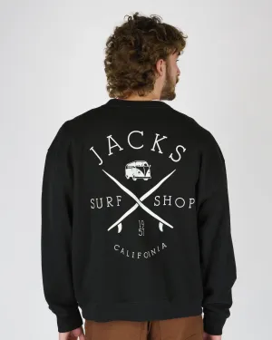 Bus Stop Heavyweight Crewneck - Black vacation wear
