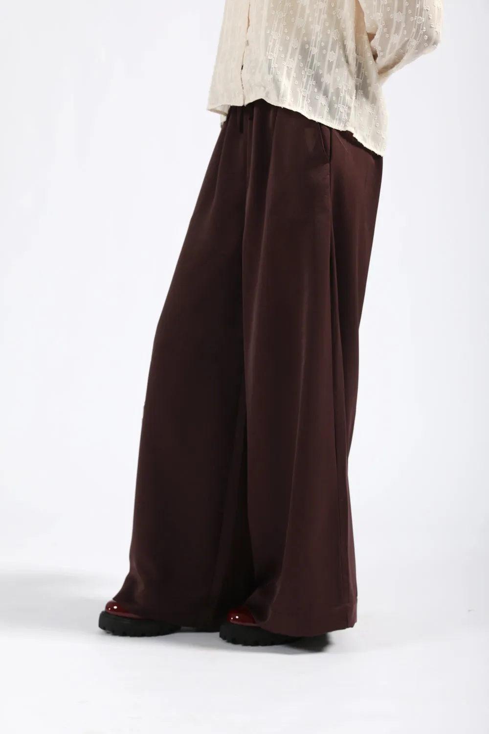 Workwear Tear Resistant Design WIDE LEG TROUSERS WITH TIE DETAIL