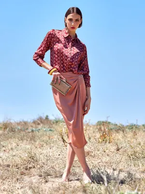 Desert Heat Madame Women Solid Camel Skirt