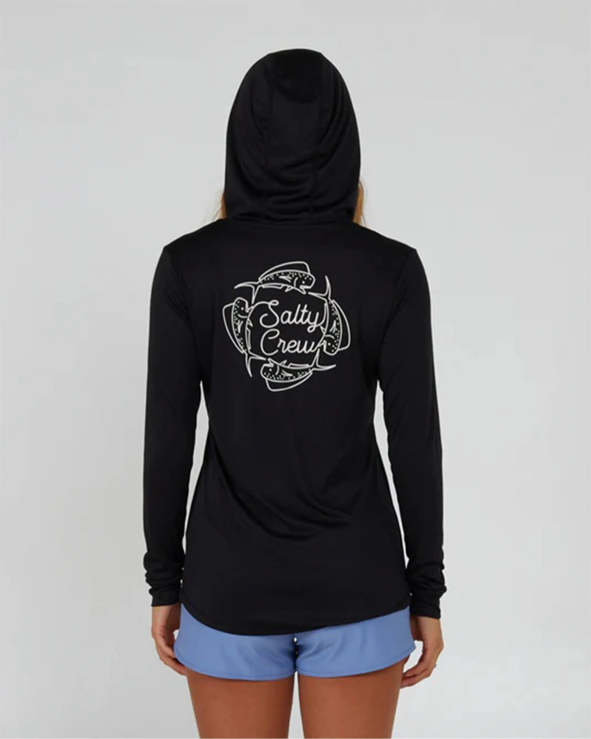 Cozy And Warm goes with leggings Drawn In Circles Hooded Sunshirt - Black