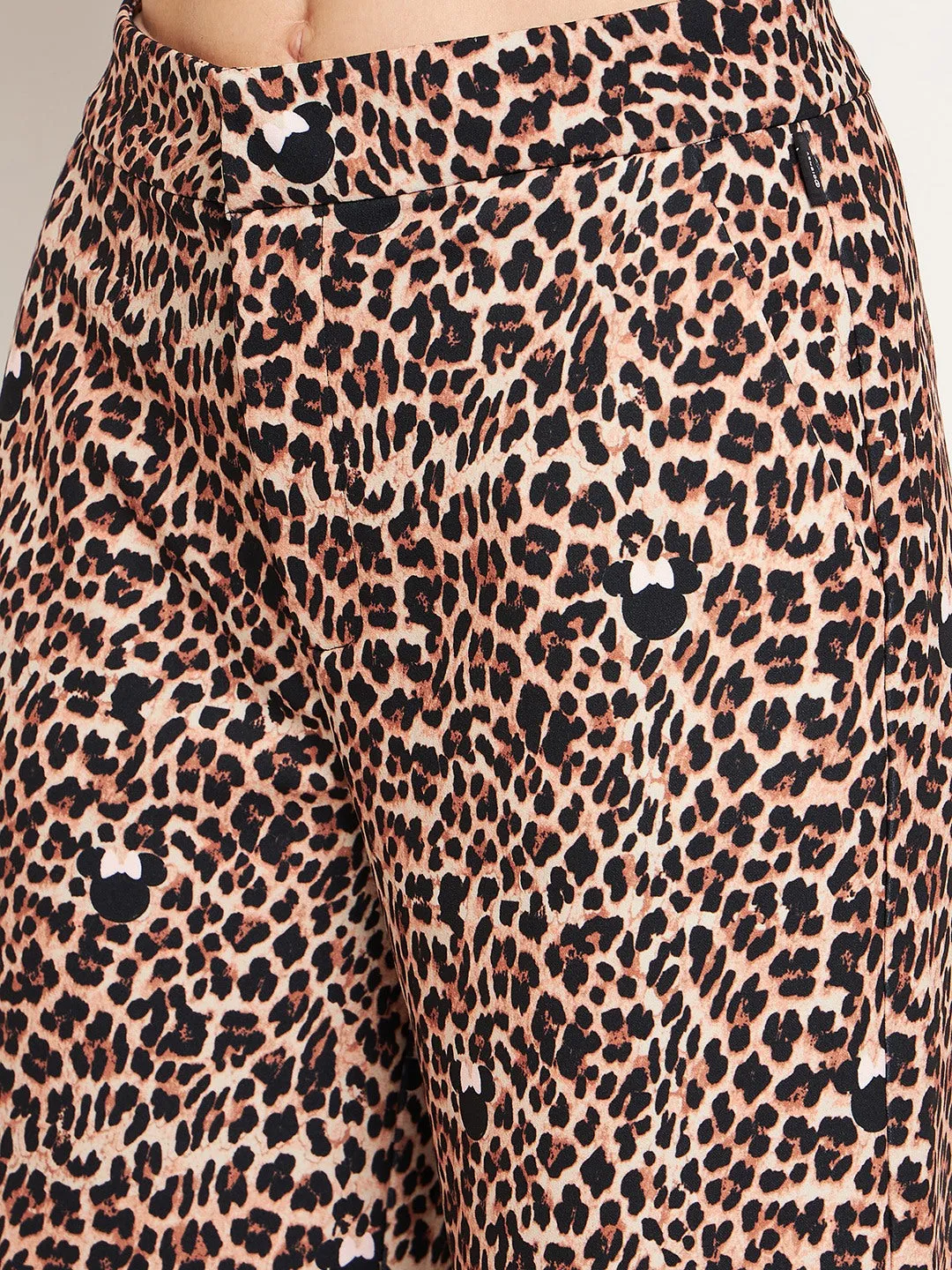 Travel Fit Active Comfort Madame Women Printed Brown Trouser